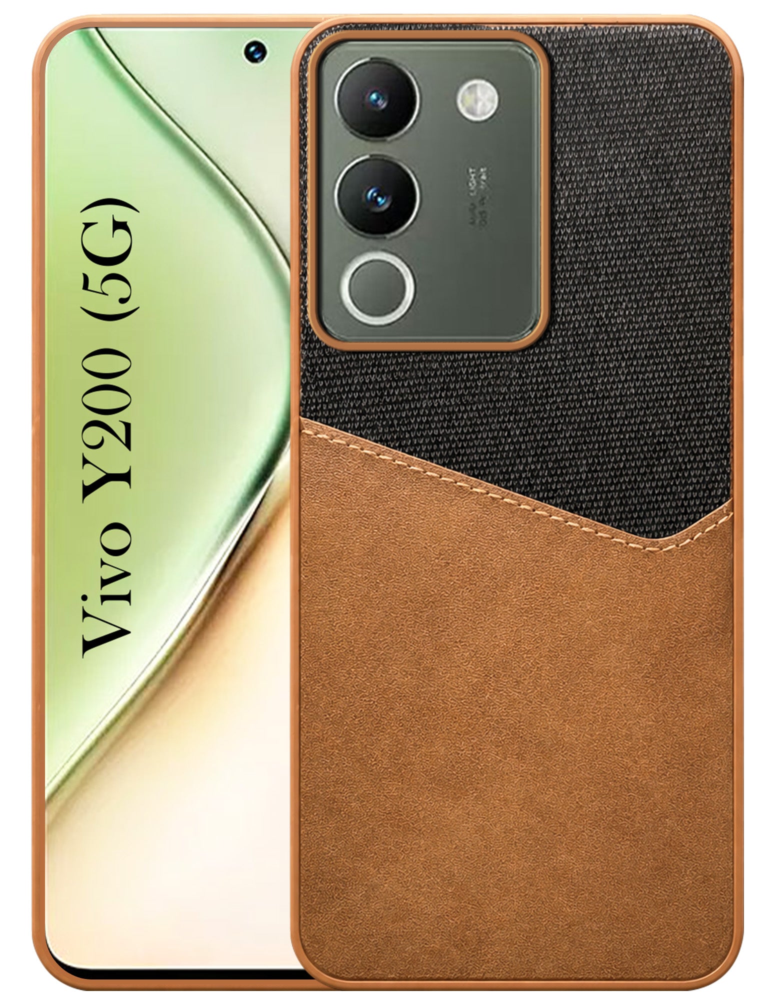 For Vivo Y200 Back Cover Case (Dual PU Leather Stitch | Professional Minimalist | Soft and Flexible)