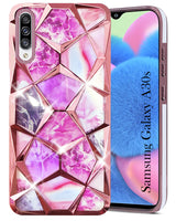 For Samsung Galaxy A30s Back Cover Case (Dual Design Glitter Sparkle and Detachable Diamond Print Case | Soft and Flexible)