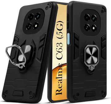 For Realme C63 5G Back Cover Case (Shockproof Polycarbonate Dual Layer Hybrid Armor)