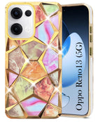 For Oppo Reno13 | Oppo Reno 13 Back Cover Case Girls (Dual Design Glitter Sparkle and Detachable Diamond Print Case | Soft and Flexible)