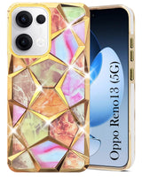 For Oppo Reno13 | Oppo Reno 13 Back Cover Case Girls (Dual Design Glitter Sparkle and Detachable Diamond Print Case | Soft and Flexible)