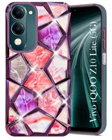 ForVivo iQOO Z10 Lite Back Cover Case Compatible With ( Dual Design Glitter Sparkle and Detachable Diamond Print Case | Soft and Flexible)