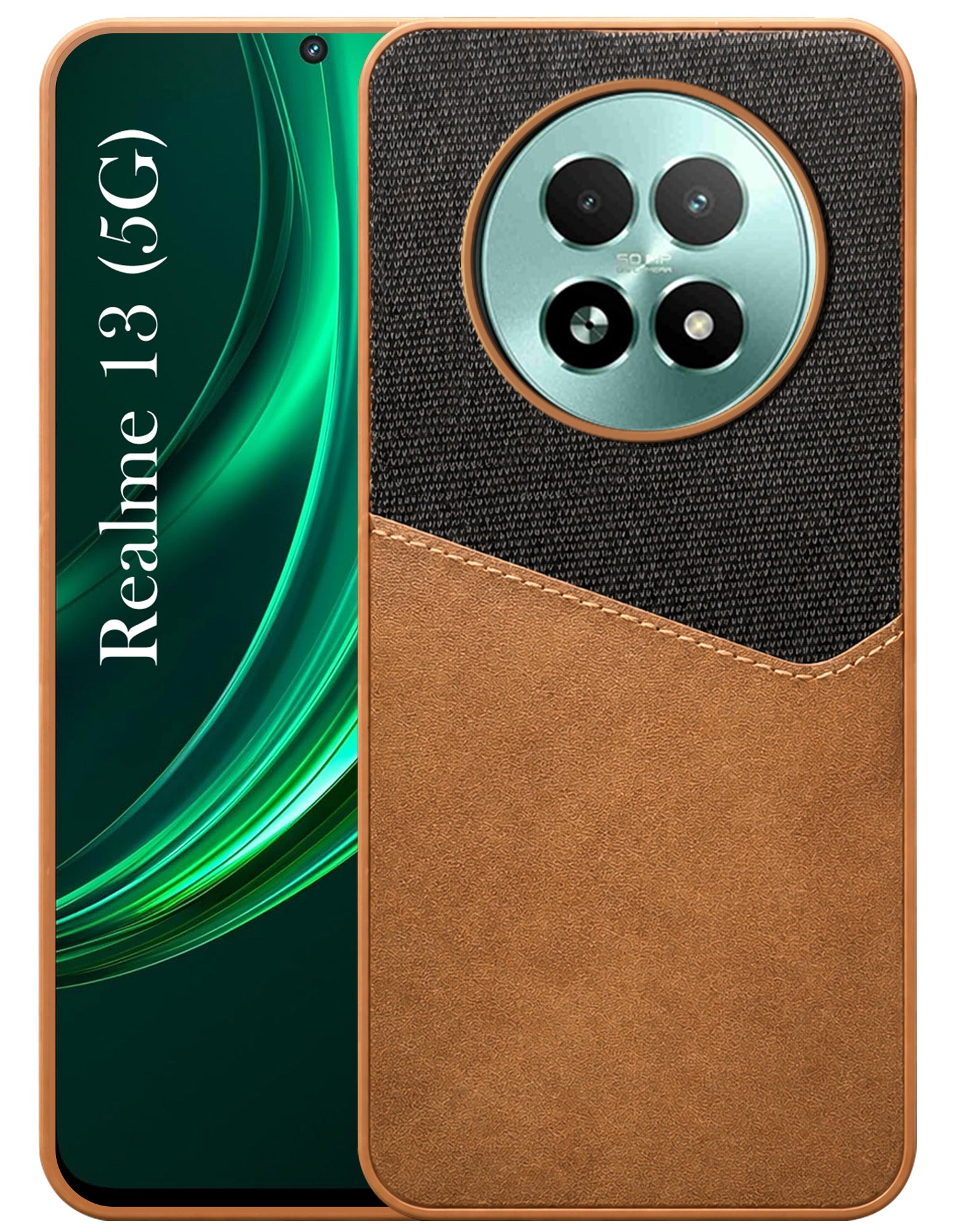 For Realme 13 Back Cover Case (Dual PU Leather Stitch | Professional Minimalist | Soft and Flexible)