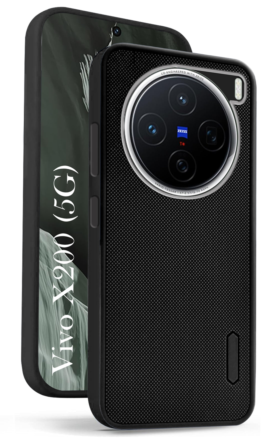 For Vivo X200 5G Back Cover Case (Textured Grip Design | Micro-Fiber Cloth Inside | Slim and Light Weight | Soft Touch and Feel | Black)