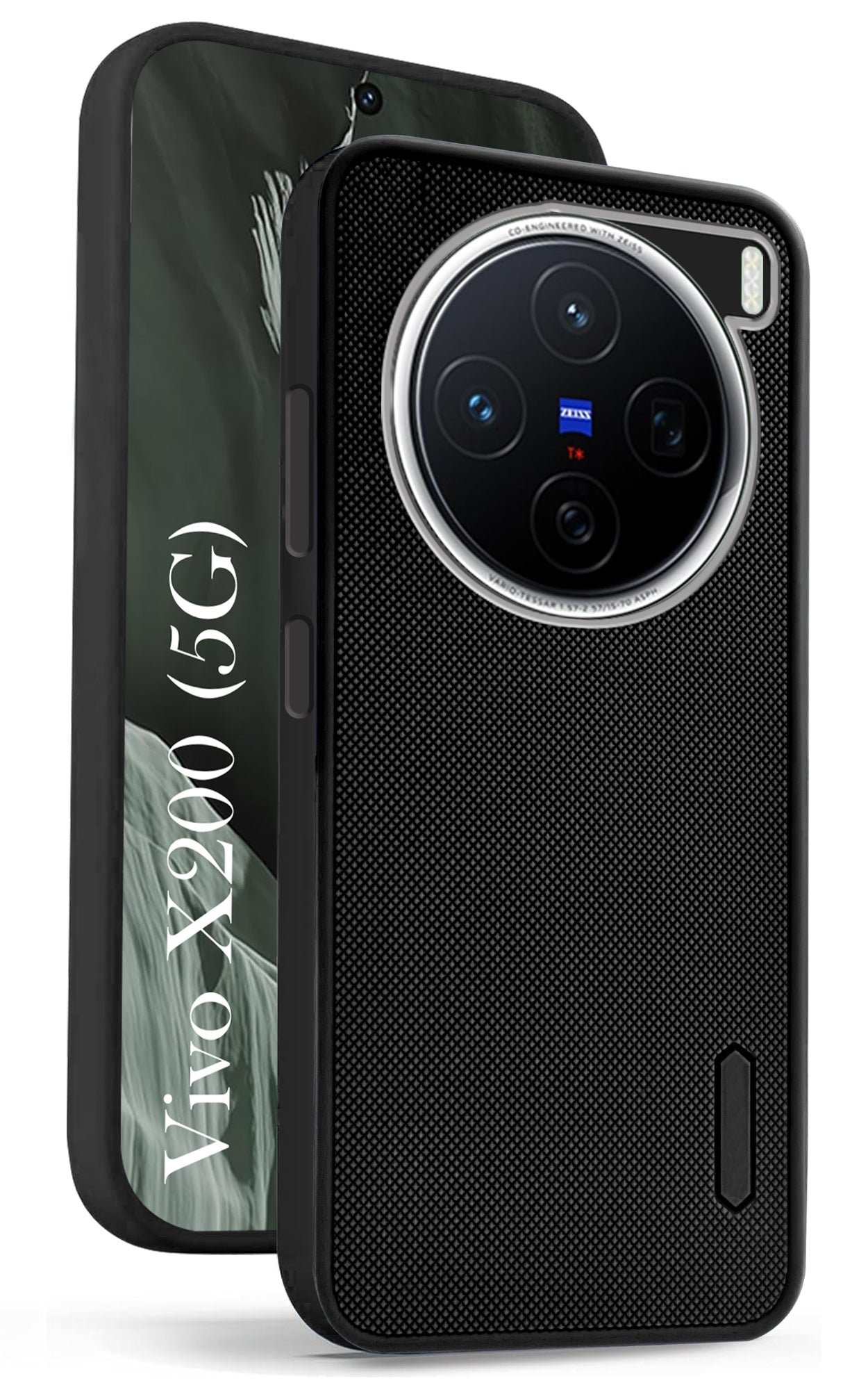 For Vivo X200 5G Back Cover Case (Textured Grip Design | Micro-Fiber Cloth Inside | Slim and Light Weight | Soft Touch and Feel | Black)