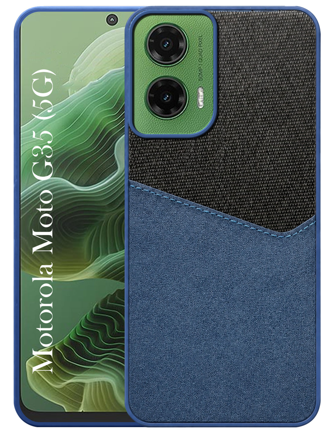 For Motorola Moto G35 Back Cover Case (Dual PU Leather Stitch | Professional Minimalist | Soft and Flexible)
