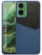 For Motorola Moto G35 Back Cover Case (Dual PU Leather Stitch | Professional Minimalist | Soft and Flexible)