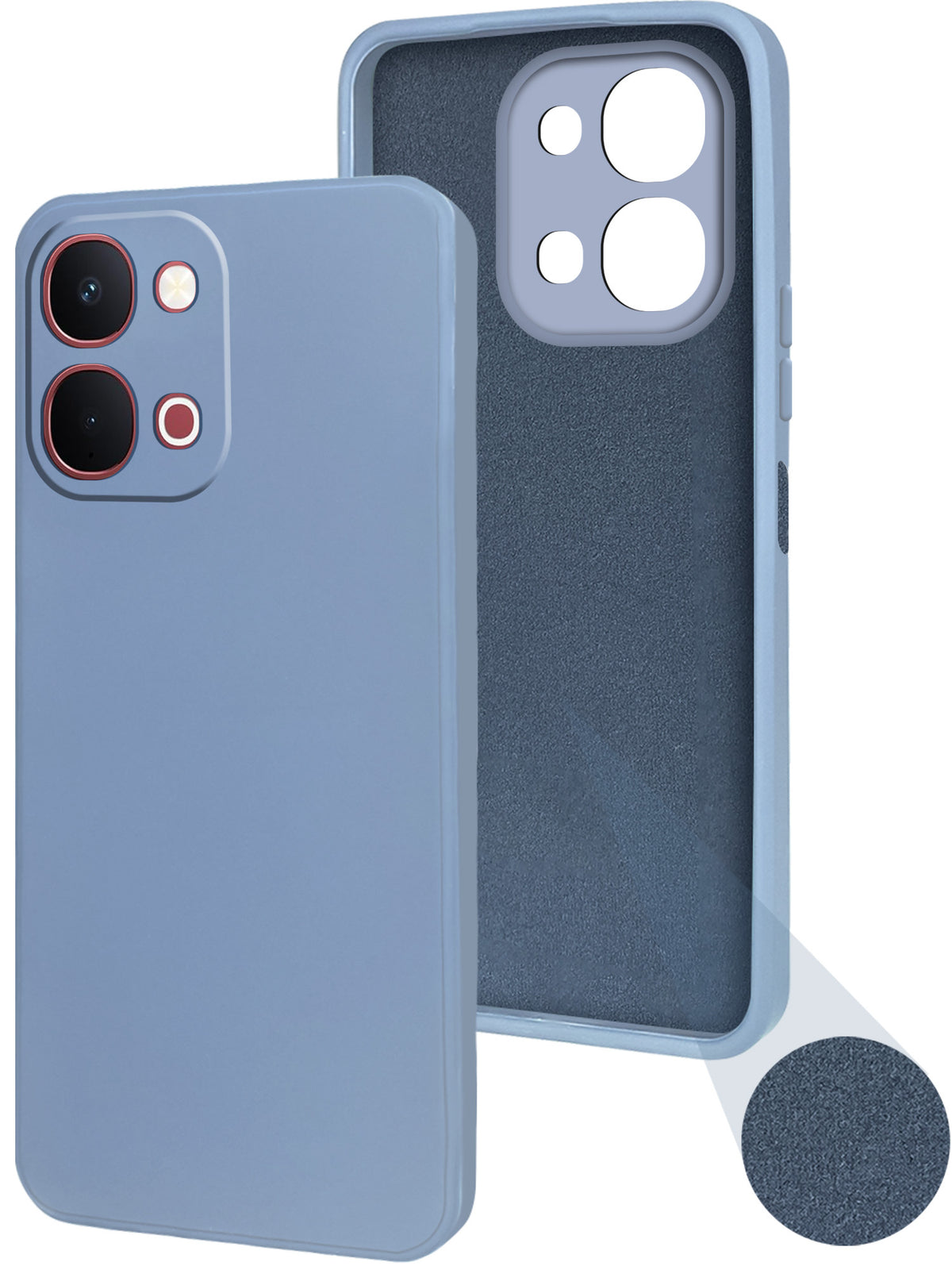 For Vivo Y51 Pro 5G | Vivo T5x Back Cover Case (Matte Finish Silicone with Inside Fiber cloth)