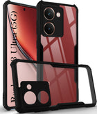 For Realme P3 Ultra Back Cover Case ( Shockproof with Polycarbonate Clear Panel | Professional Black)