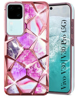For Vivo V30 | Vivo V30 Pro 5G Back Cover Case (Dual Design Glitter Sparkle and Detachable Diamond Print Case | Soft and Flexible)