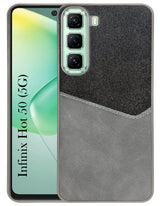 For Infinix Hot 50 5G Back Cover Case (Dual PU Leather Stitch | Professional Minimalist | Soft and Flexible)
