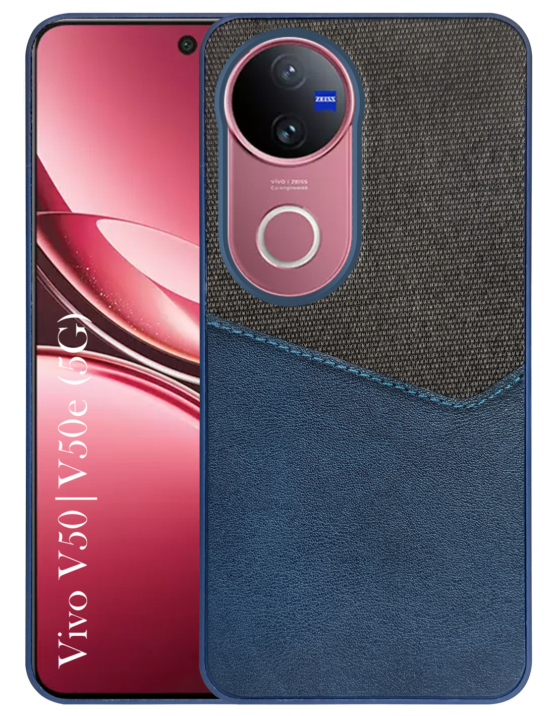 For Vivo V50 | Vivo V50e Back Cover Case (Dual PU Leather Stitch | Professional Minimalist | Soft and Flexible)