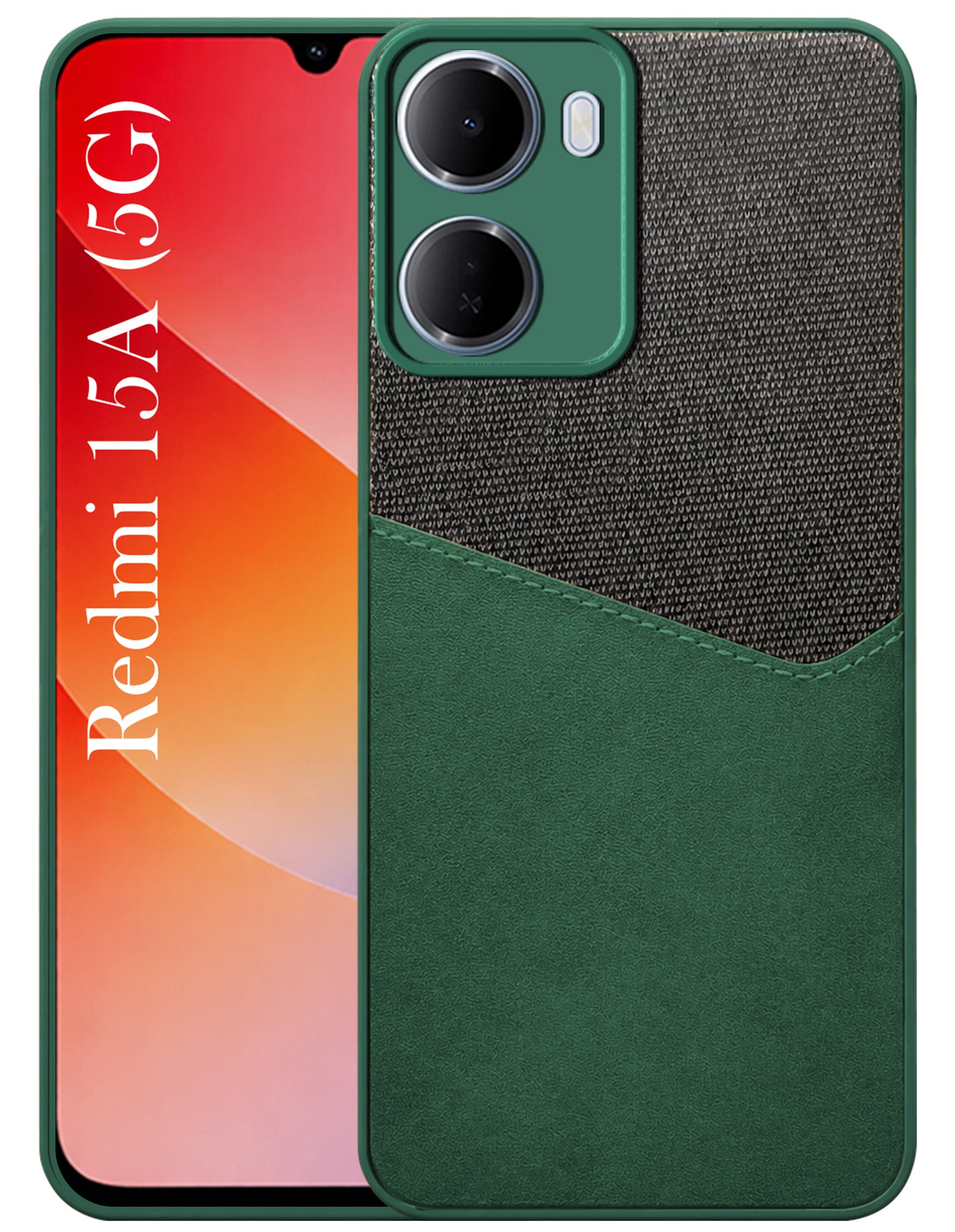 For Redmi 15A 5G Back Cover Case (Dual PU Leather Stitch | Professional Minimalist | Soft and Flexible)