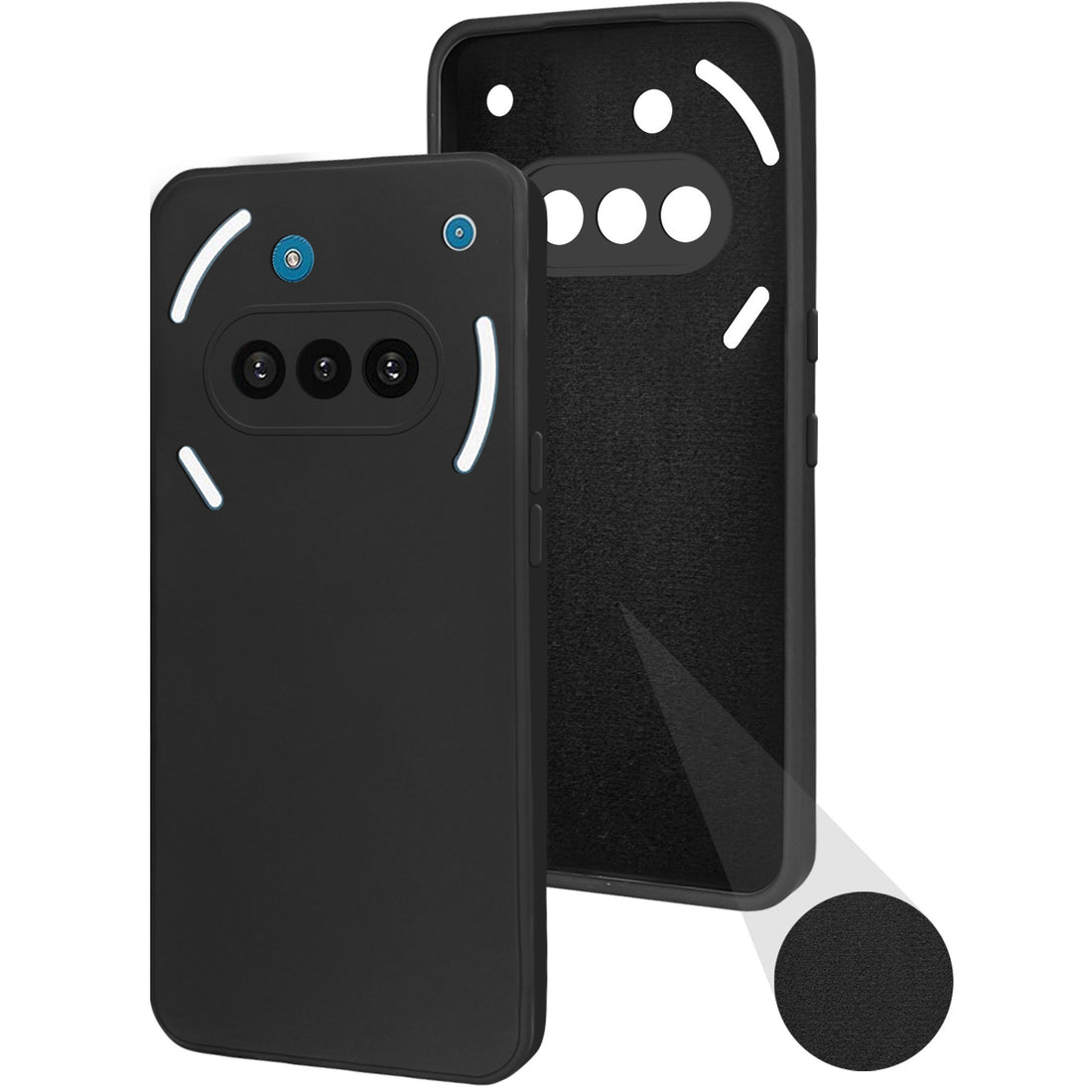 For Nothing Phone 3A Back Cover Case (Matte Finish Silicone with Inside Fiber cloth)
