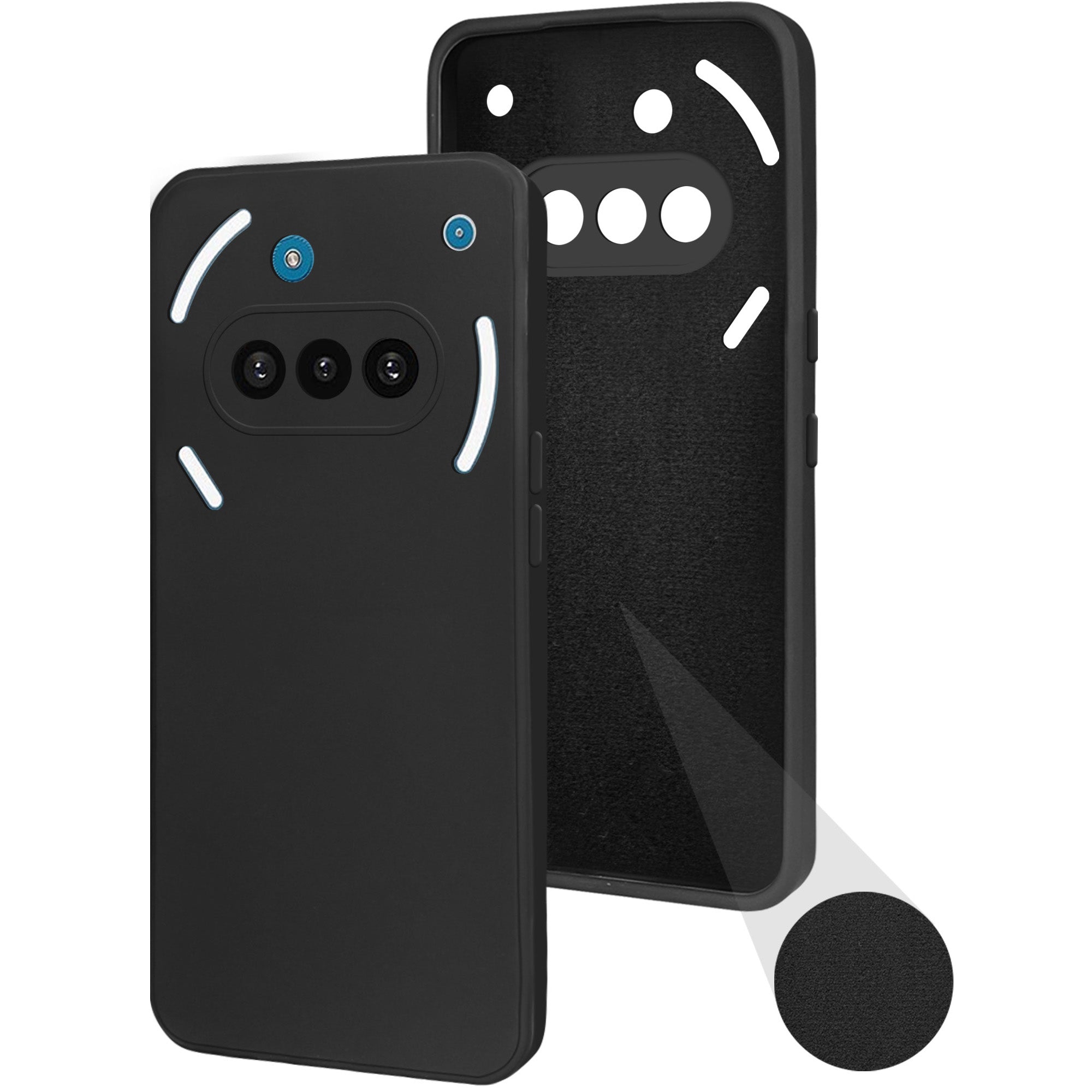 For Nothing Phone 3A Back Cover Case (Matte Finish Silicone with Inside Fiber cloth)