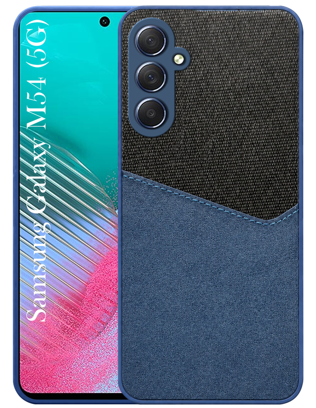 For Samsung Galaxy M54 5G Back Cover Case (Dual PU Leather Stitch | Professional Minimalist | Soft and Flexible)