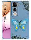 For Vivo Y400 Pro Back Cover Case (Soft Butterfly Embroidery | Women Teen Girls | Camera Protection| Matte Silicone)