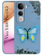 For Vivo Y400 Pro Back Cover Case (Soft Butterfly Embroidery | Women Teen Girls | Camera Protection| Matte Silicone)