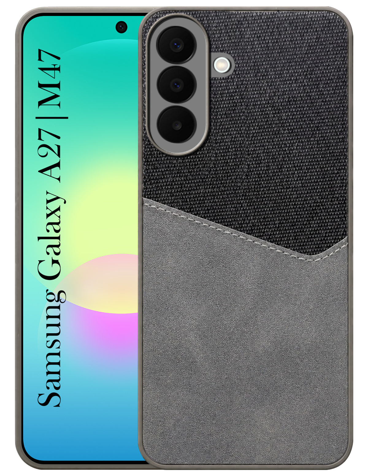 For Samsung Galaxy A27 5G | Samsung M47 5G Back Cover Case (Dual PU Leather Stitch | Professional Minimalist | Soft and Flexible)