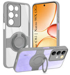 For Realme C85 5G | Realme Narzo 90x Back Cover Case with stand (Built-in Ring Holder Kickstand | Lifetime Anti Yellow | Camera Protection)