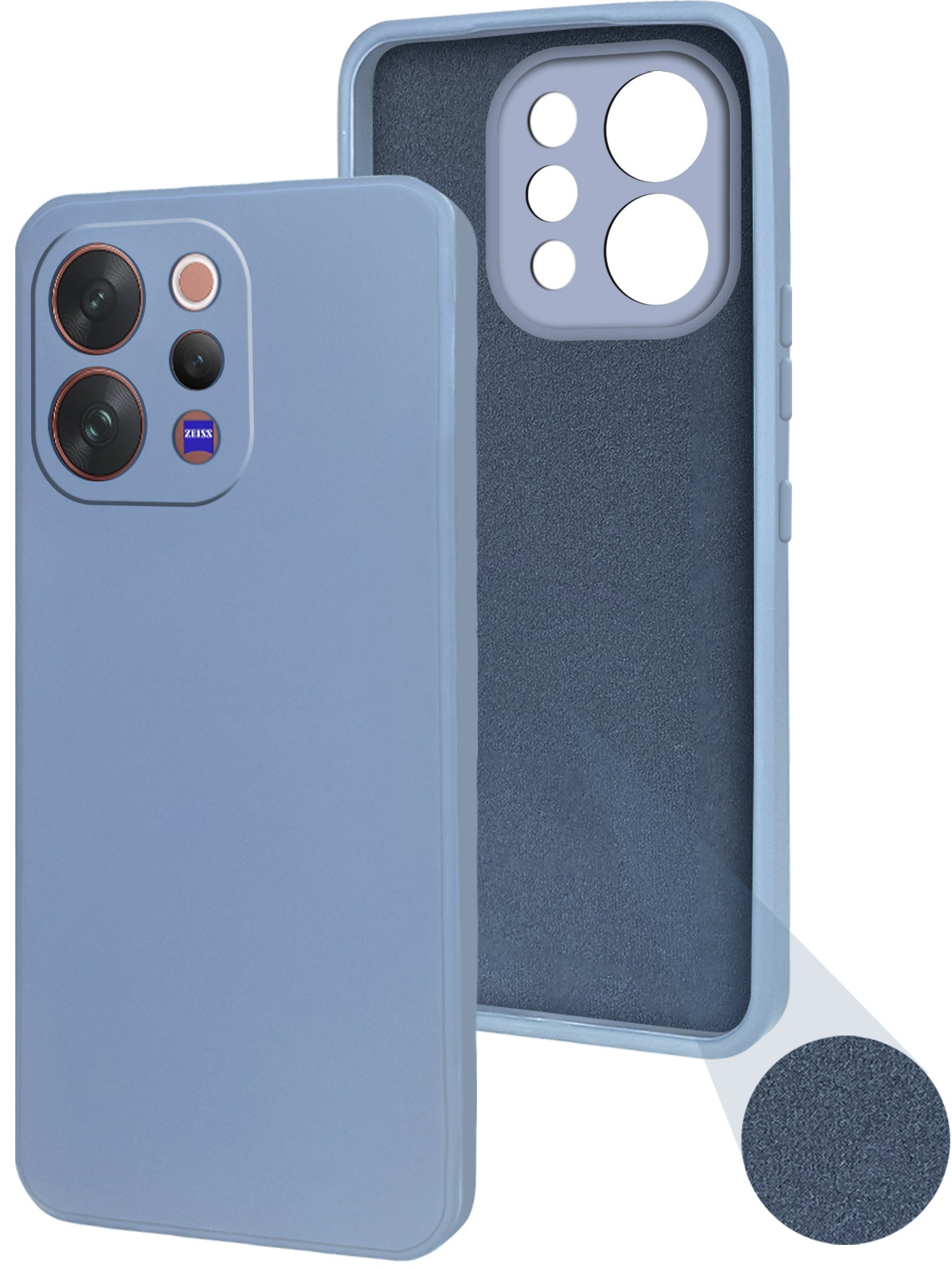 For Vivo V70 | Vivo V70 Elite 5G Back Cover Case (Matte Finish Silicone with Inside Fiber cloth)