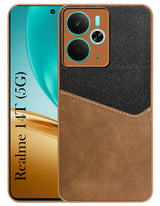 For Realme 14T Back Cover Case  (Dual PU Leather Stitch | Professional Minimalist | Soft and Flexible)