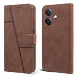 For Oppo A3 Flip Cover Case ( Stitched Leather with Magnetic Closure)
