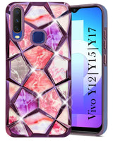 For Vivo Y12 | Y15 | Y17 Back Cover Case Back Cover Case (Dual Design Glitter Sparkle and Detachable Diamond Print Case | Soft and Flexible)