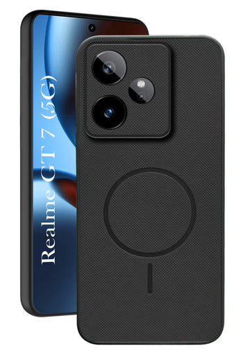 For Realme GT 7 Back Cover Case PU Leather (Texture Grip Design | Professional Minimalist | Camera Protection | Soft and Flexible)