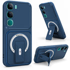 For Vivo Y300 Back Case Cover Metallic (Hybrid Armor Kickstand | MagSafe Compatible | Camera Protection Shockproof)