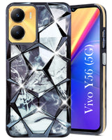 For Vivo Y56 5G For Back Cover Case ( Dual Design Glitter Sparkle and Detachable Diamond Print Case | Soft and Flexible)