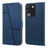 For Vivo Y200 Flip Cover Case (Stitched Leather with Magnetic Closure)