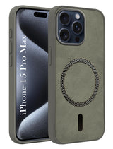 For Apple iPhone 15 Pro Max Back Cover Case (Sleek Leather Finish | MagSafe Compatible Wireless Charging | Camera Bump Protection)