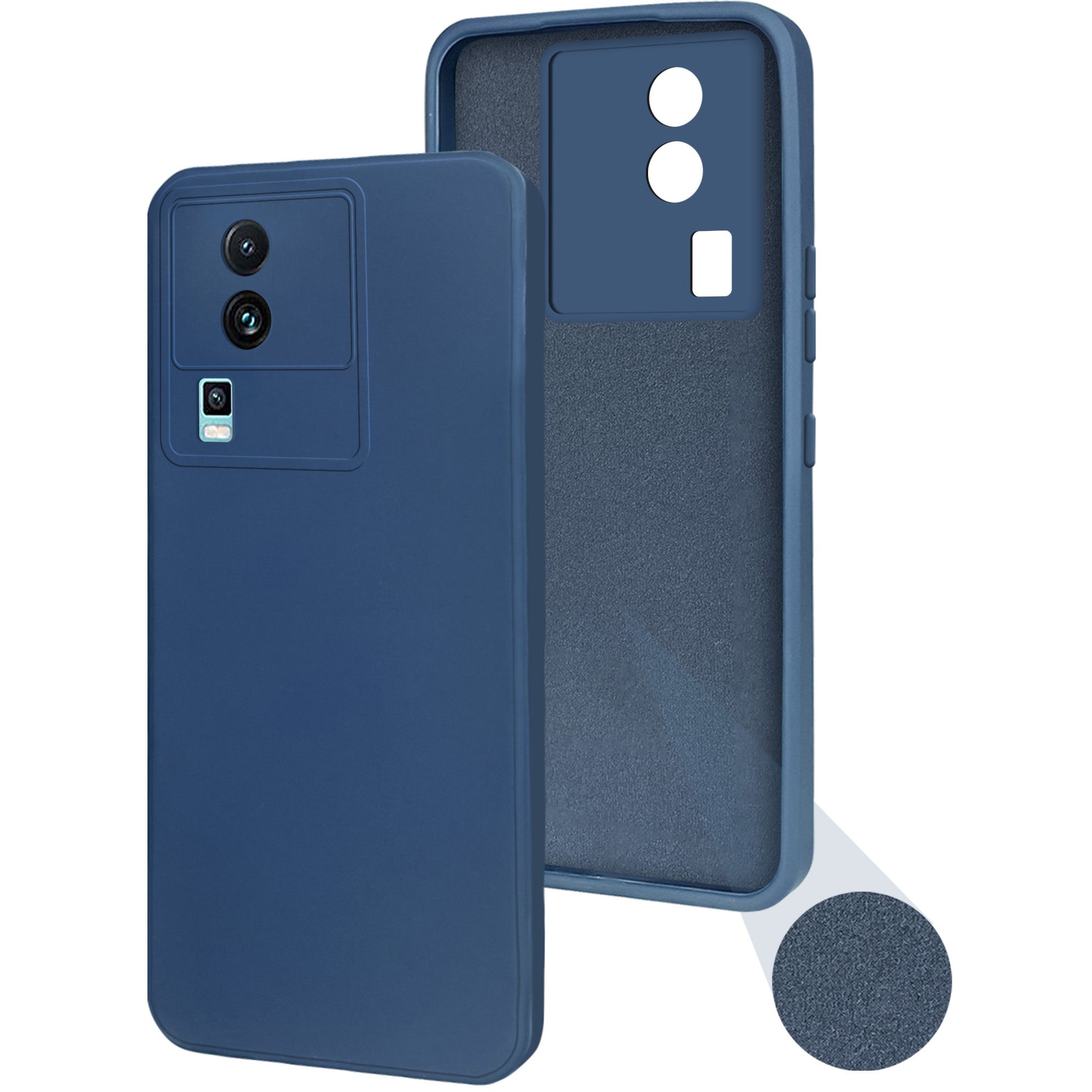 For Vivo iQOO Neo 7 5G Back Cover Case (Matte Finish Silicone with Inside Fiber Cloth)