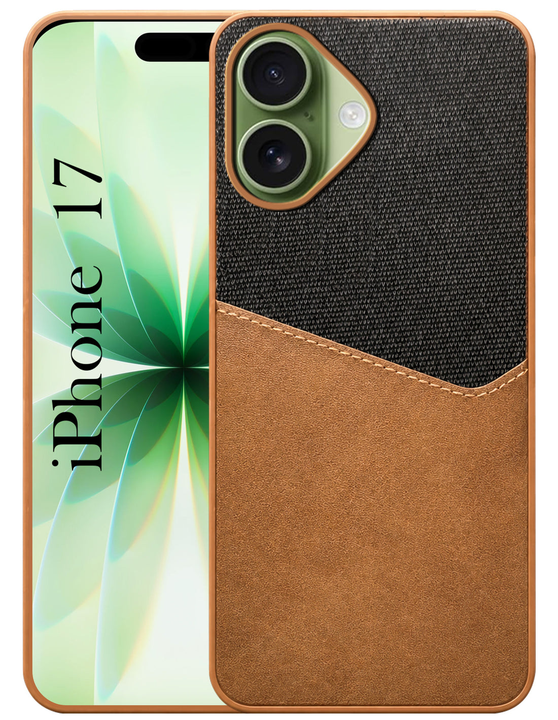 For Apple iPhone 17 Back Cover Case (Dual PU Leather Stitch | Professional Minimalist | Soft and Flexible)