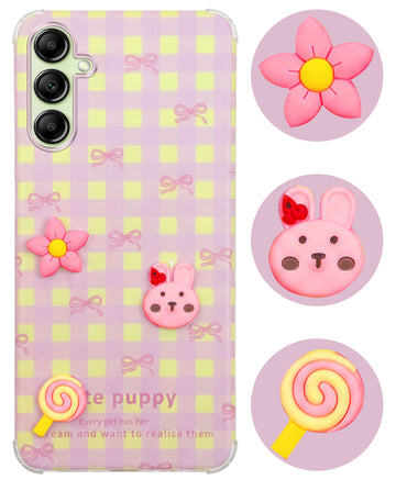 For Samsung Galaxy A14 4G | 5G Back Cover Case (3D Cute Cartoons | Hard Back Side Soft | Matte Premium Finish | HD Printing)