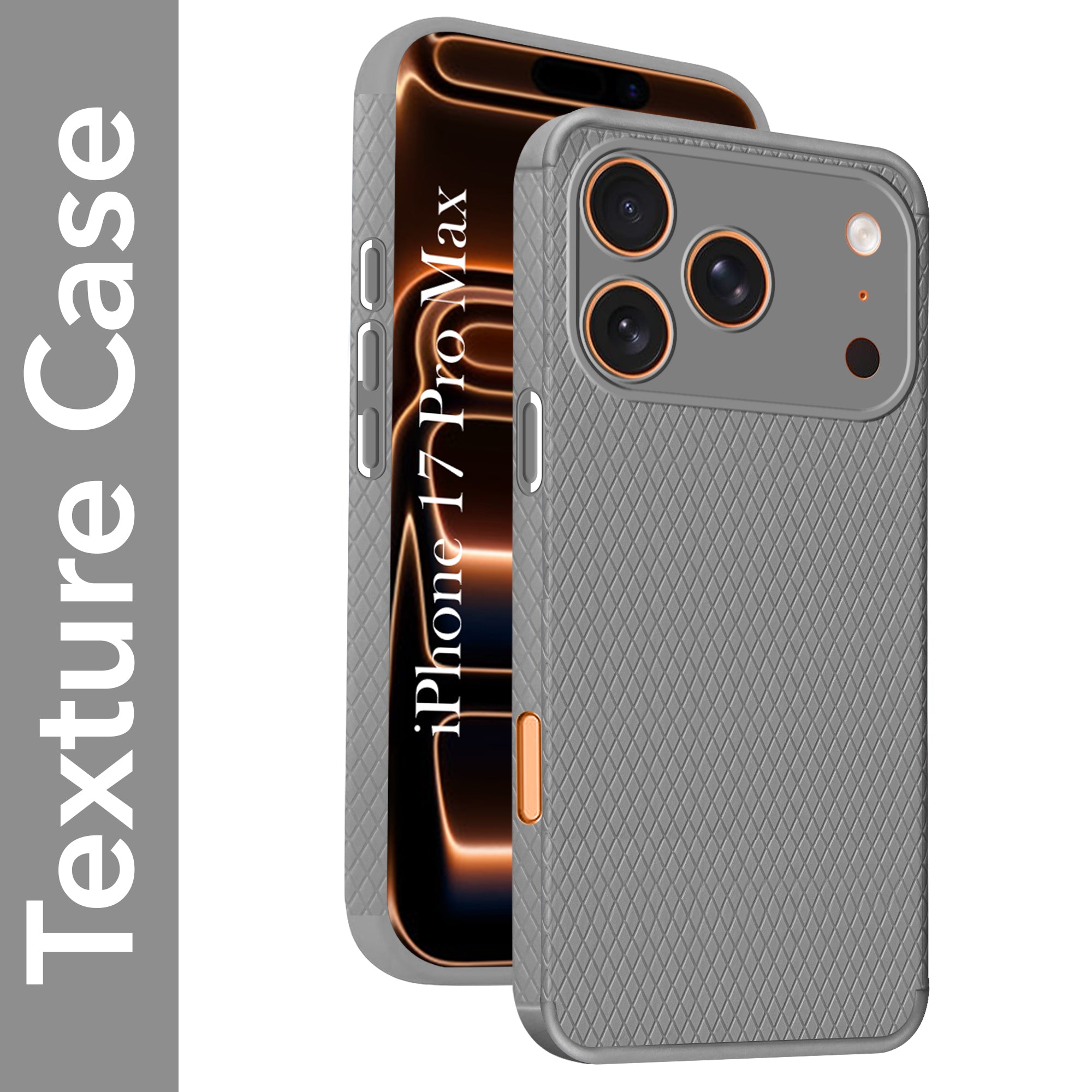 For Apple iPhone 17 Pro Max Back Cover Case (Camera Protection | Side Grip Texture | Soft and Flexible)