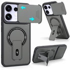 For Oppo Reno 16 Back Case Cover Metallic (Hybrid Armor Kickstand | Sliding Shutter Camera Protection | MagSafe Compatible)