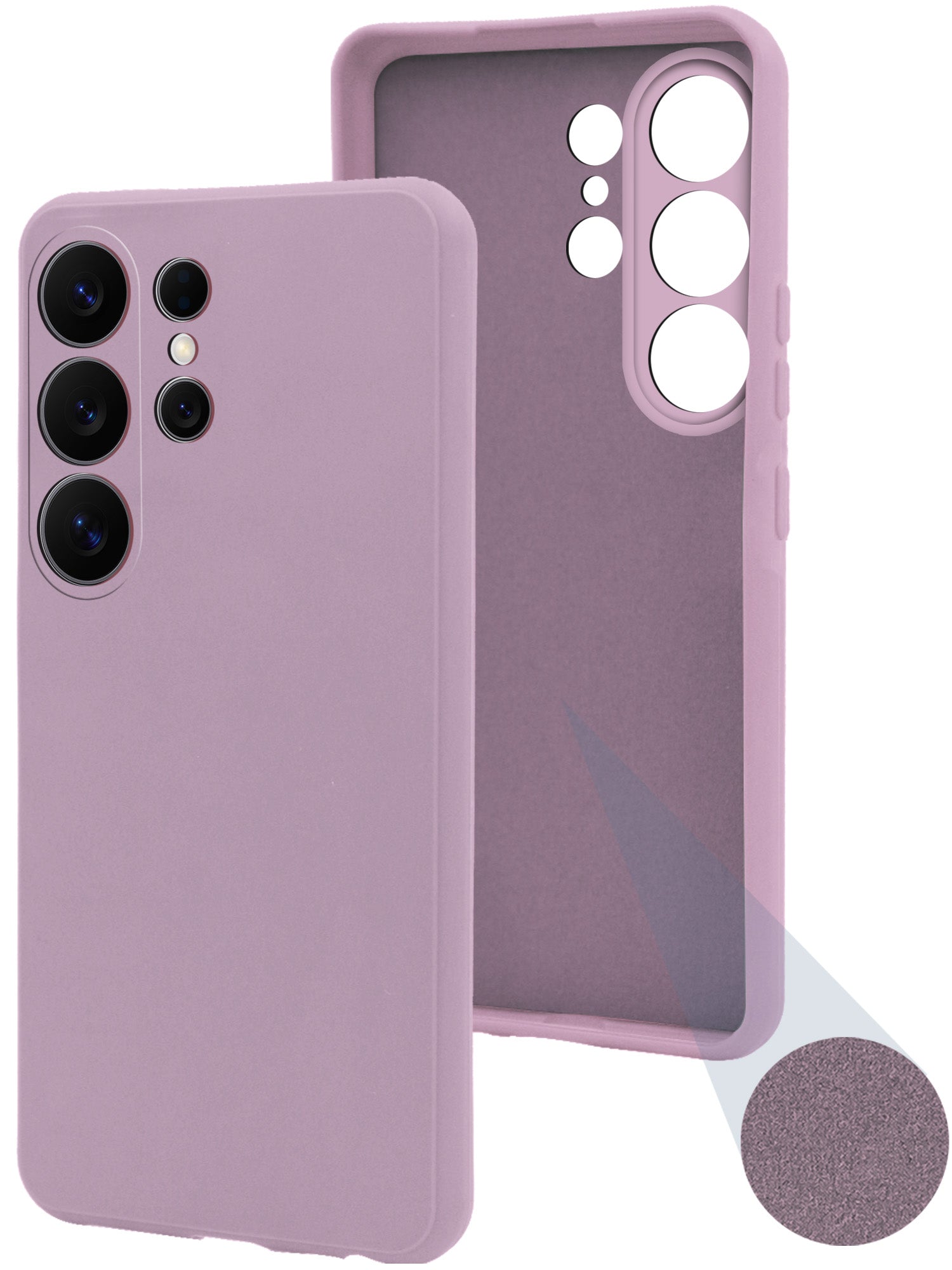 For Samsung Galaxy S26 Ultra Back Cover Case (Matte Finish Silicone with Inside Fiber cloth)