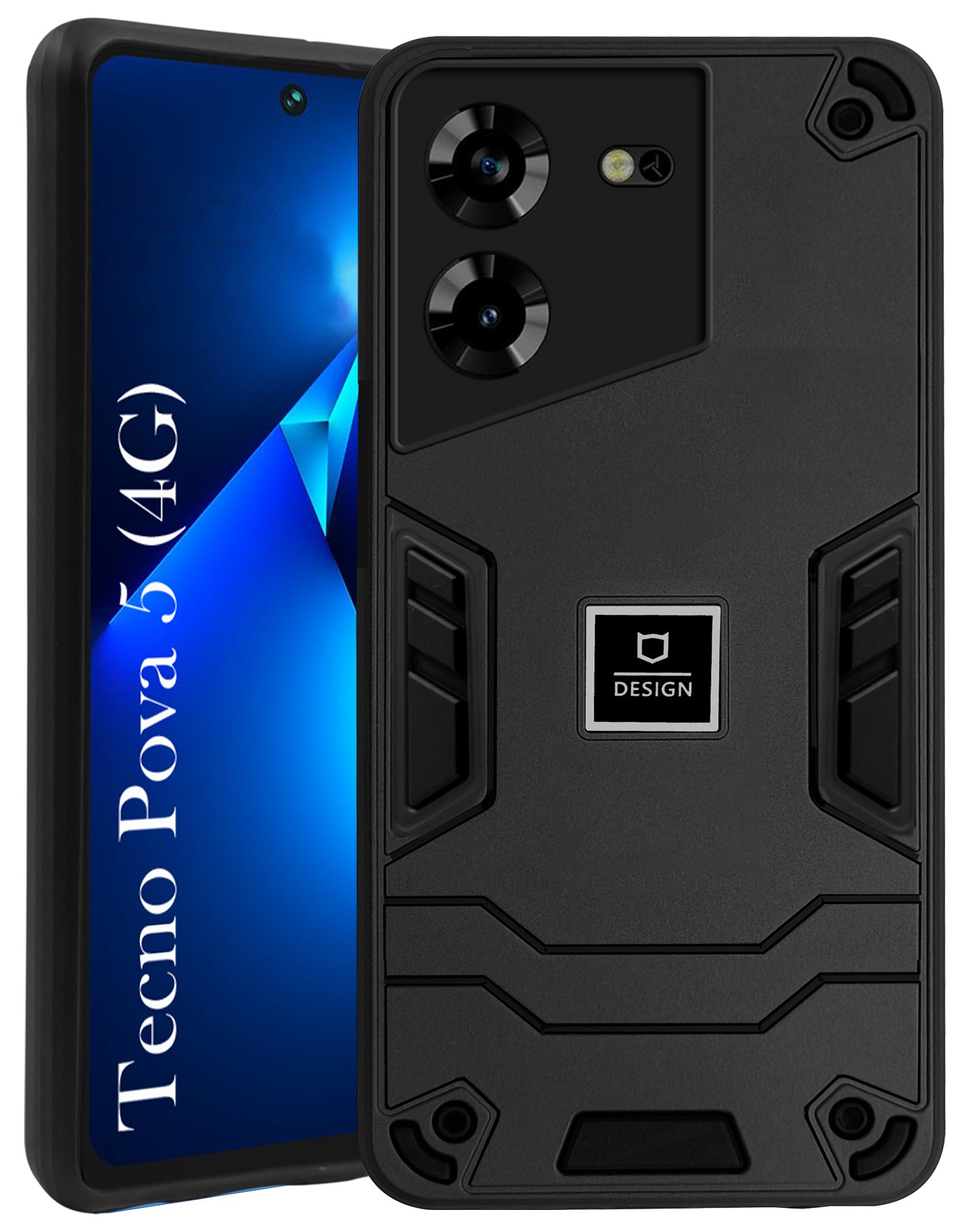 For Tecno Pova 5 Back Cover Case (Hybrid Armor | Slim Dual Layer | Shockproof Lightweight)