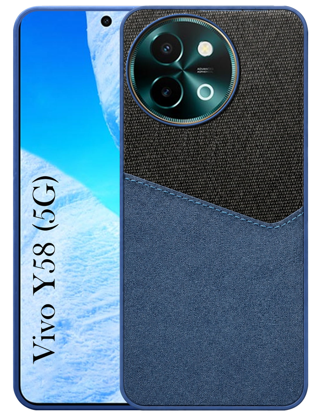 For Vivo Y58 5G Back Cover Case (Dual PU Leather Stitch | Professional Minimalist | Soft and Flexible)