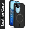 For Vivo iQOO Z10R Back Cover Case Leather Finish (MagSafe Compatible Wireless Charging | Soft Touch | Camera Bump Protection)