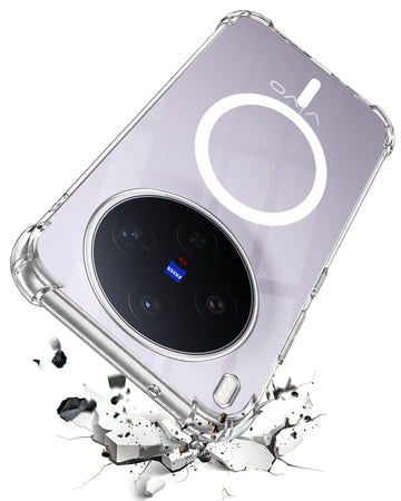 For Vivo X300 5G Back Cover Shockproof Crystal-Clear (Magsafe Wireless Support | Drop & Camera Protection | Hard Polycarbonate)