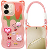 For Oppo A6 Pro Back Case Cover Strap (3D Embossed Figures | Strap Holder | 360* Soft Cushion with Camera Bump)