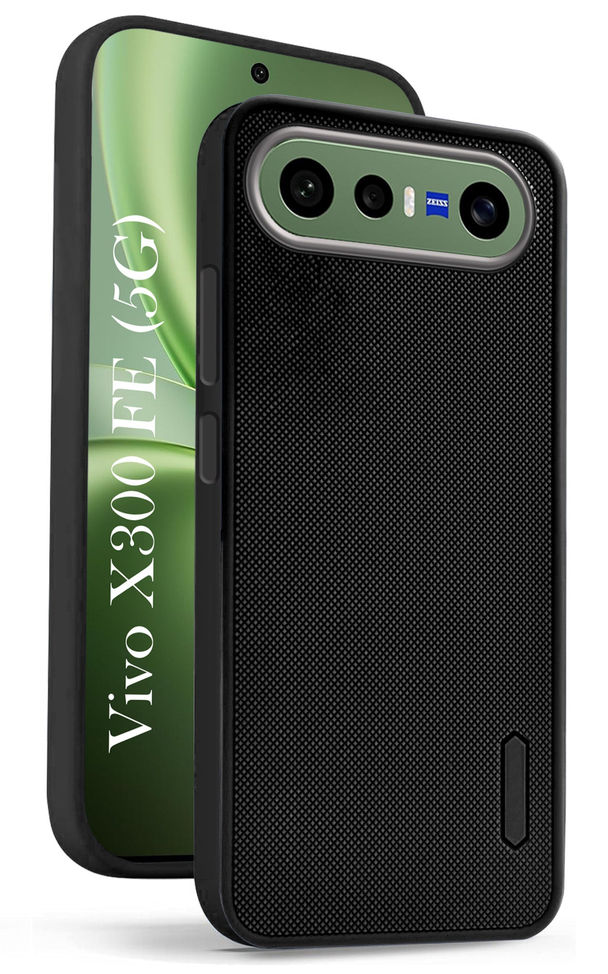 For Vivo X300 FE Back Cover Case Rubberised (Textured Grip Design | Micro-Fiber Cloth Inside | Slim and Light Weight | Soft Touch and Feel)