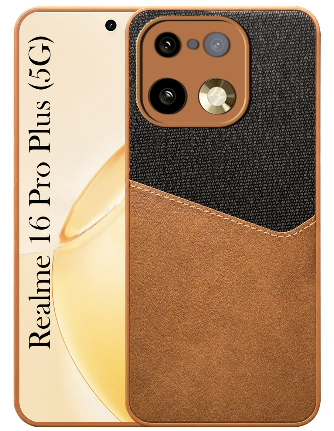 For Realme 16 Pro Plus 5G Back Cover Case (Dual PU Leather Stitch | Professional Minimalist | Soft and Flexible)