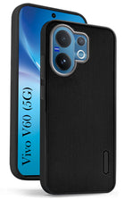 For Vivo V60 | Vivo T4 Pro Back Cover Case (Textured Grip Design | Micro-Fiber Cloth Inside | Slim and Light Weight | Soft Touch and Feel | Black)