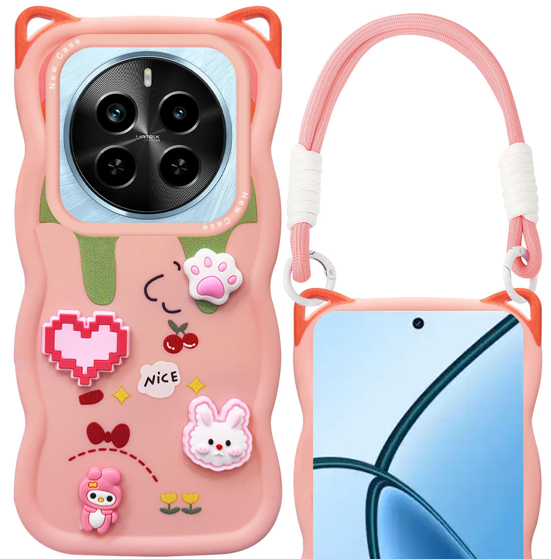 For Realme P1 5G Back Case Cover (3D Embossed Figures | Strap Holder | 360* Soft Cushion with Camera Bump)