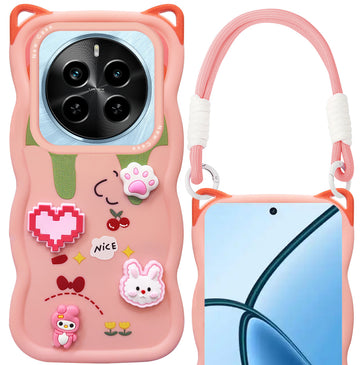 For Realme P1 5G Back Case Cover (3D Embossed Figures | Strap Holder | 360* Soft Cushion with Camera Bump)