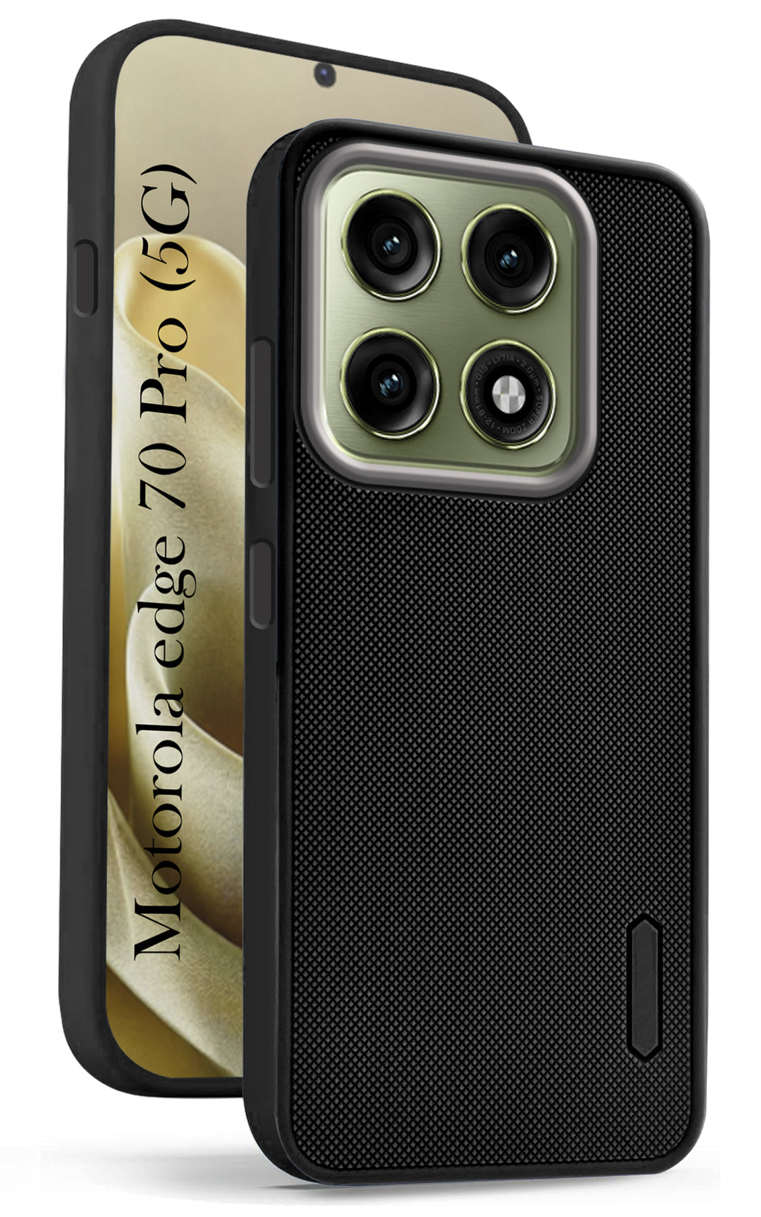 For Motorola Moto Edge 70 Pro Back Cover Case Rubberised (Textured Grip Design| Micro-Fiber Cloth Inside | Slim and Light Weight | Soft Touch and Feel)